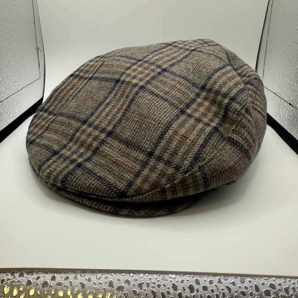 Vintage Pendleton Wool Plaid Flat Cap‎ Hat Size Medium Made in USA